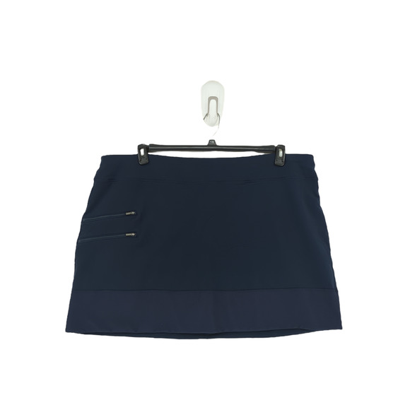 Athleta Women 2x Plus Tee Time Skort Navy Blue Zip Pockets Pull On Stretch NEW - Picture 2 of 7